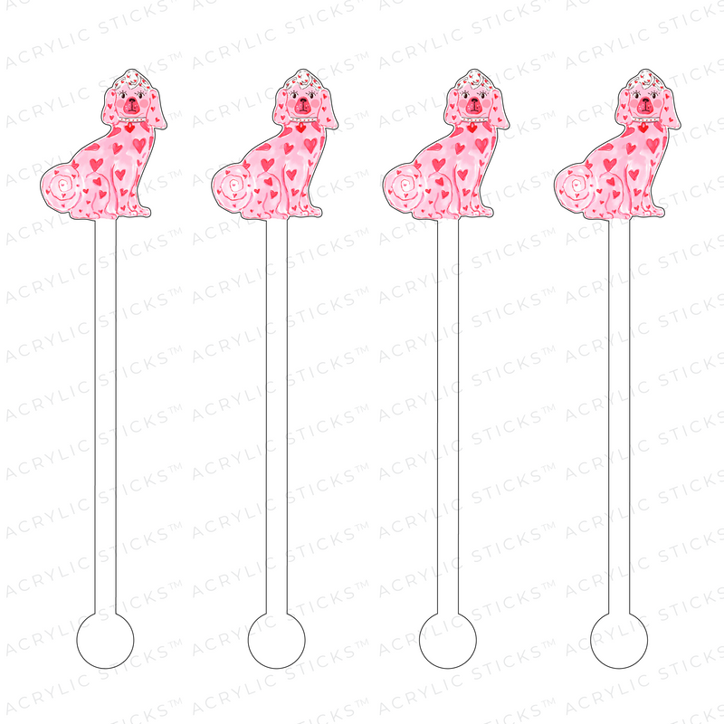AS X TAYLOR BEACH DESIGN HEART STAFFIE DOG ACRYLIC STIR STICKS