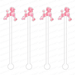PINK PROFILE POODLE ACRYLIC STIR STICKS