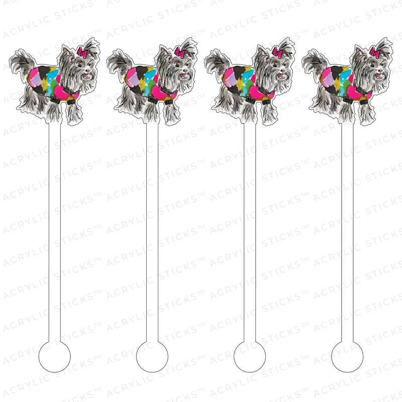 FASHION YORKIE ACRYLIC STIR STICKS