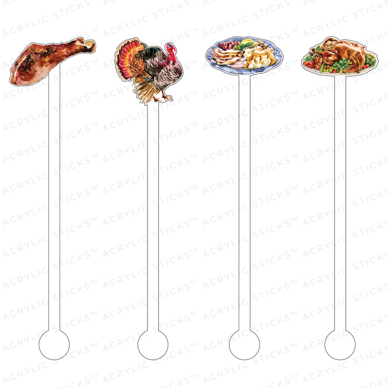 GOBBLE GOBBLE ACRYLIC STIR STICKS COMBO