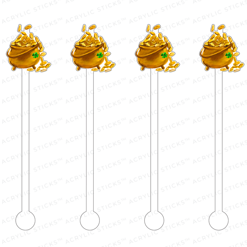 POT OF GOLD ACRYLIC STIR STICKS