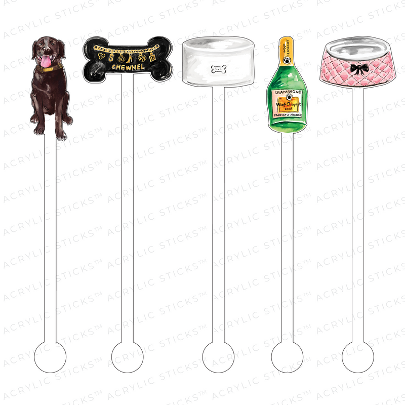 MY BROWN LAB SURVIVAL KIT ACRYLIC STIR STICKS COMBO