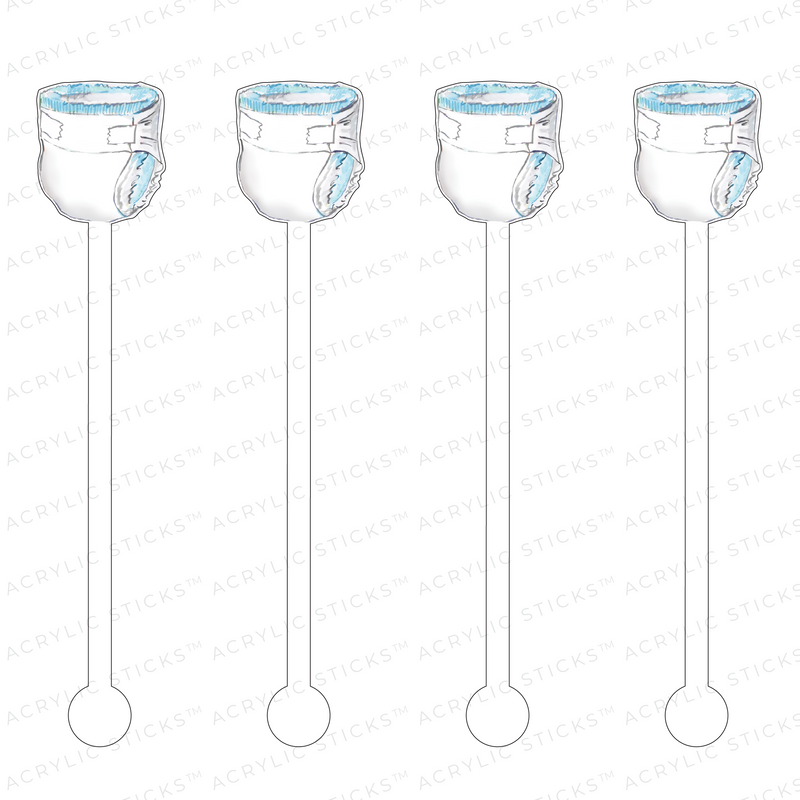 BOY DIAPER ACRYLIC STIR STICKS