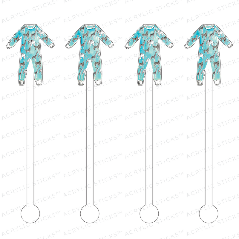 ANIMAL ONESIE ACRYLIC STIR STICKS