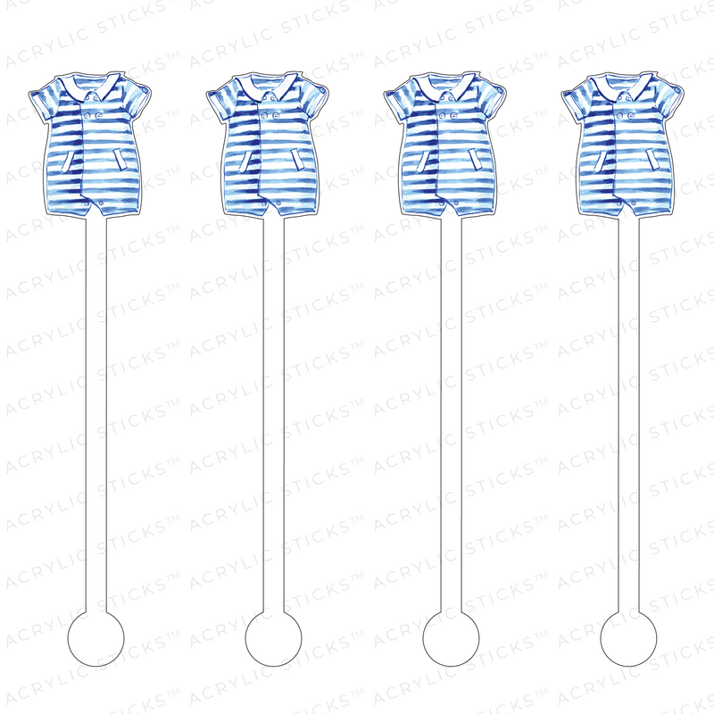 BLUE STRIPE ONESIE ACRYLIC STIR STICKS