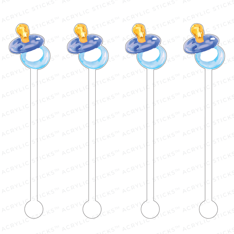 BABY BOY BLUE PACIFIER ACRYLIC STIR STICKS