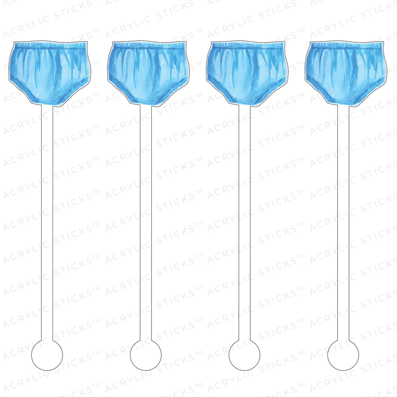 BABY BOY BLOOMERS ACRYLIC STIR STICKS