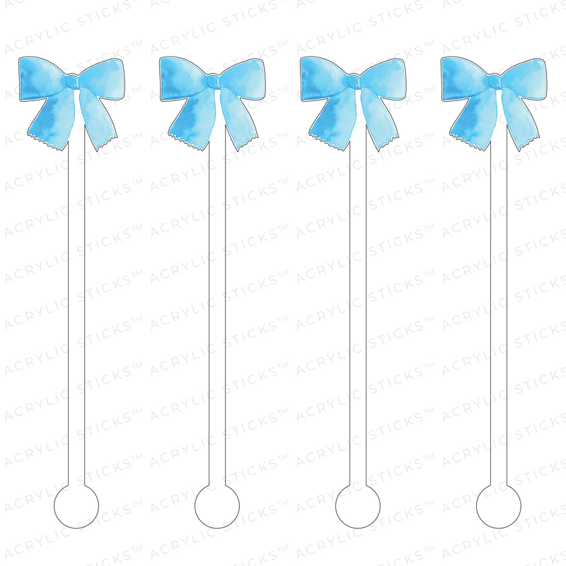 BLUE BOW ACRYLIC STIR STICKS