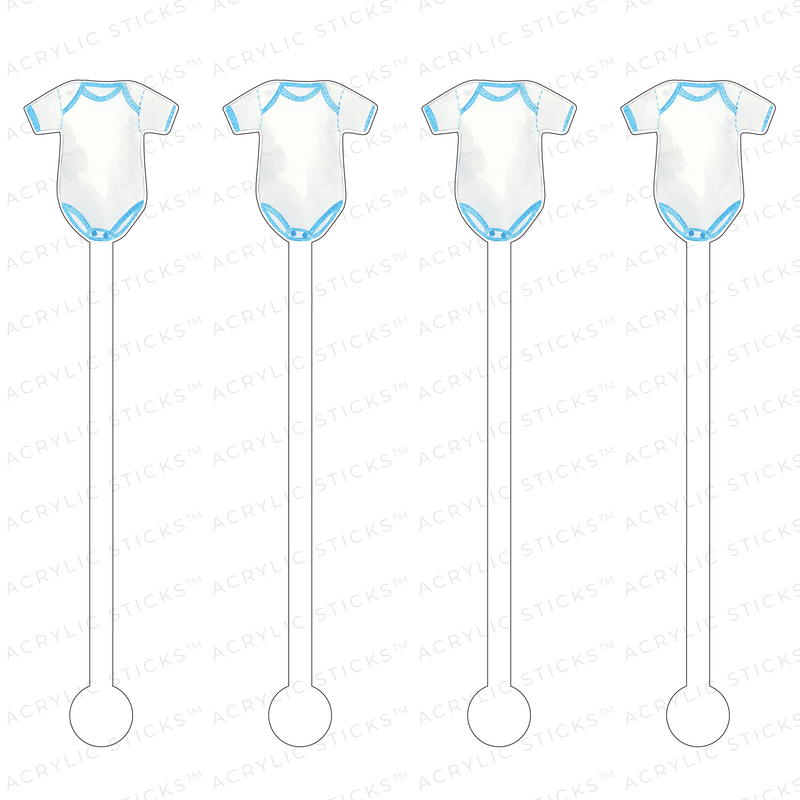 BLUE ONESIE ACRYLIC STIR STICKS