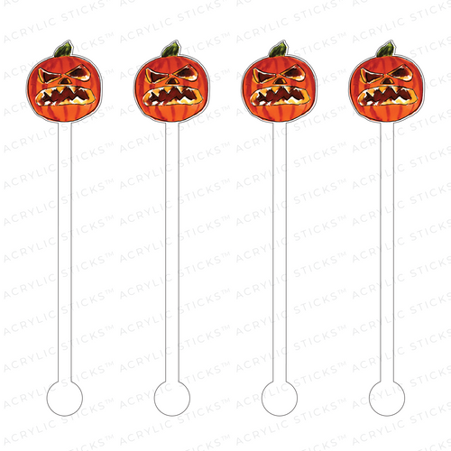 SPOOKY JACK O' LANTERN ACRYLIC STIR STICKS