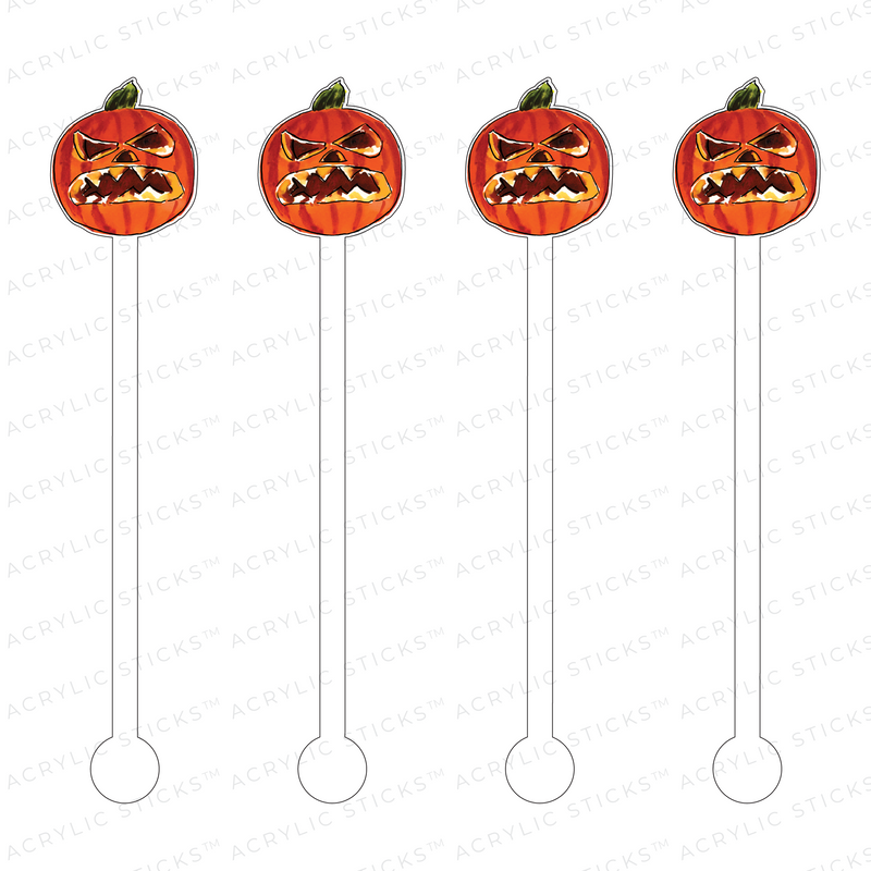 SPOOKY JACK O' LANTERN ACRYLIC STIR STICKS