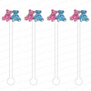 GENDER REVEAL TEDDY BEARS ACRYLIC STIR STICKS