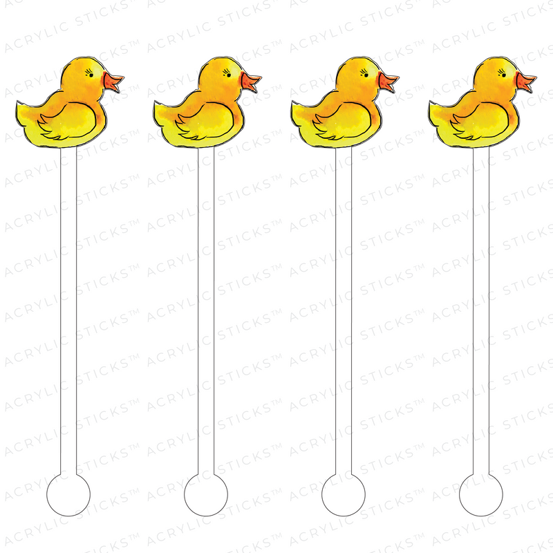 RUBBER DUCKY ACRYLIC STIR STICKS