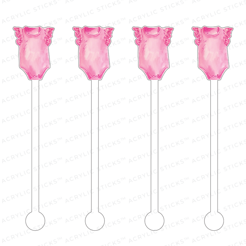 PINK ONESIE ACRYLIC STIR STICKS