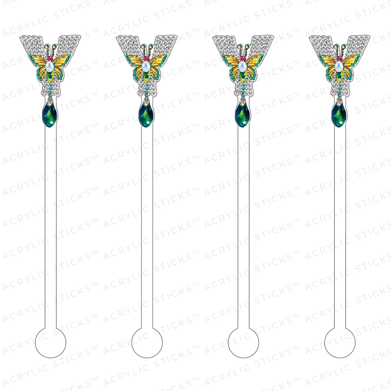 'Y' JEWELED MONOGRAM ACRYLIC STIR STICKS
