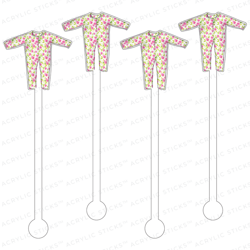 FLOWER ONESIE ACRYLIC STIR STICKS