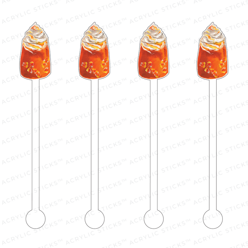 PUMPKIN CANDY CORN COCKTAIL ACRYLIC STIR STICKS