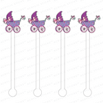 GIRLY FASHION STROLLER ACRYLIC STIR STICKS