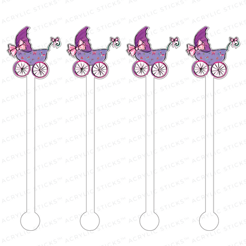 GIRLY FASHION STROLLER ACRYLIC STIR STICKS