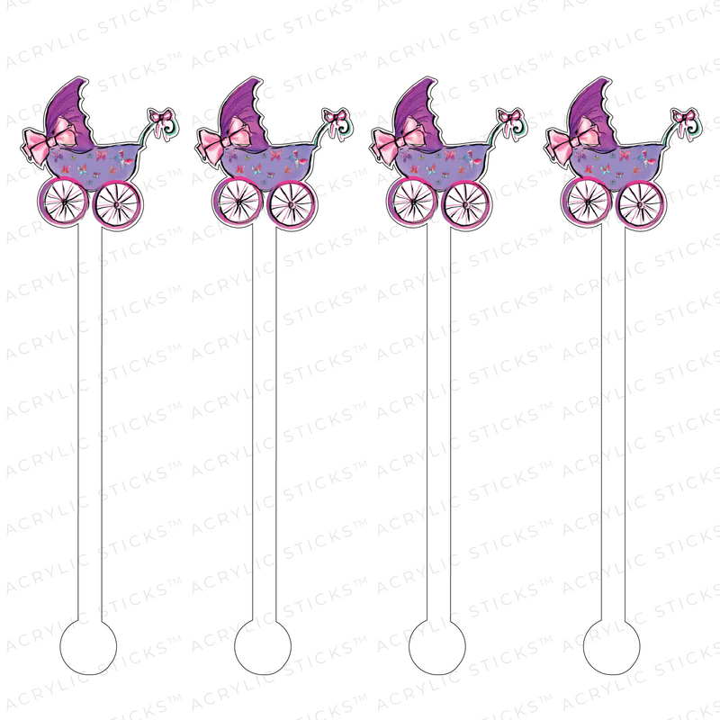 GIRLY FASHION STROLLER ACRYLIC STIR STICKS