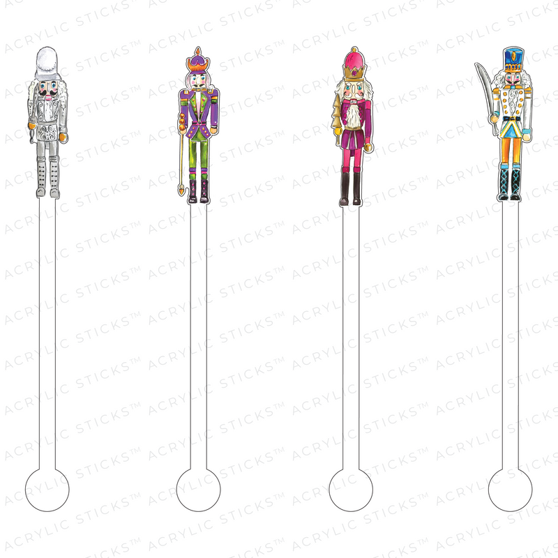 CHRISTMAS NUTCRACKERS ACRYLIC STIR STICKS COMBO