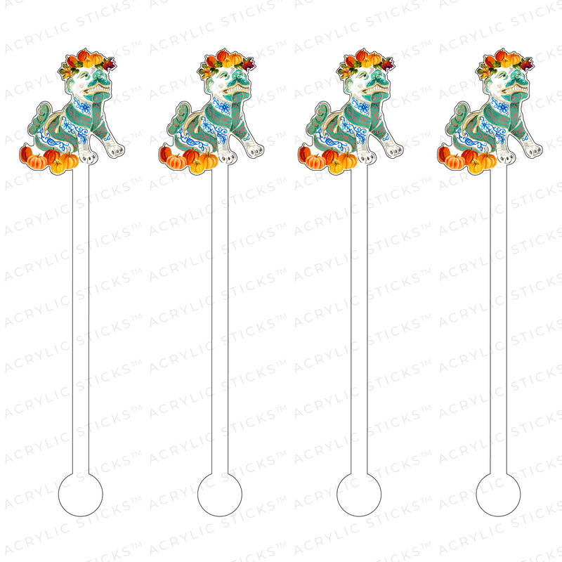 FALL FOO DOG ACRYLIC STIR STICKS