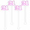 '21' ACRYLIC STIR STICKS