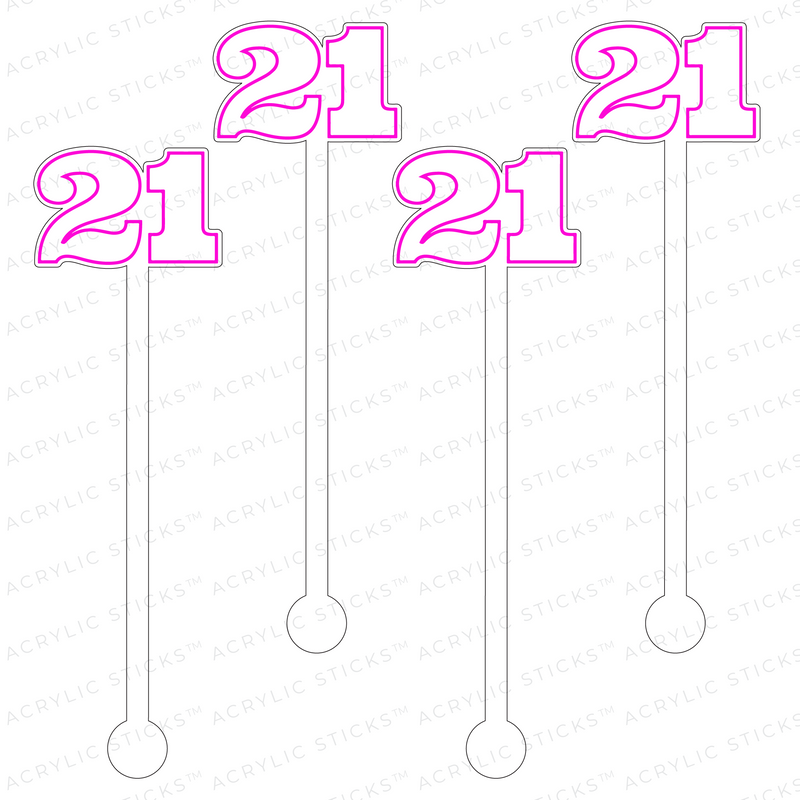 '21' ACRYLIC STIR STICKS