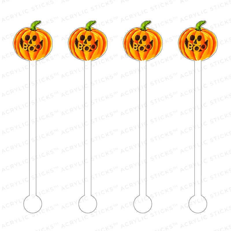BOO! JACK O' LANTERN ACRYLIC STIR STICKS