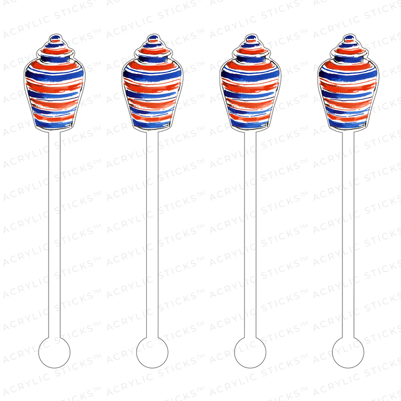 RED, WHITE & BLUE GINGER JAR ACRYLIC STIR STICKS