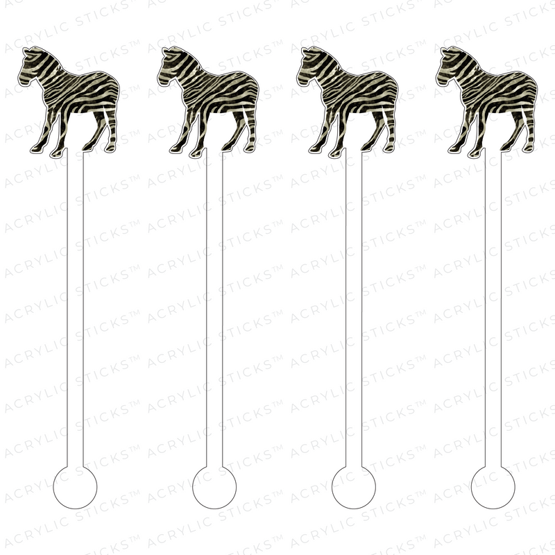 BLACK STRIPE ZEBRA ACRYLIC STIR STICKS