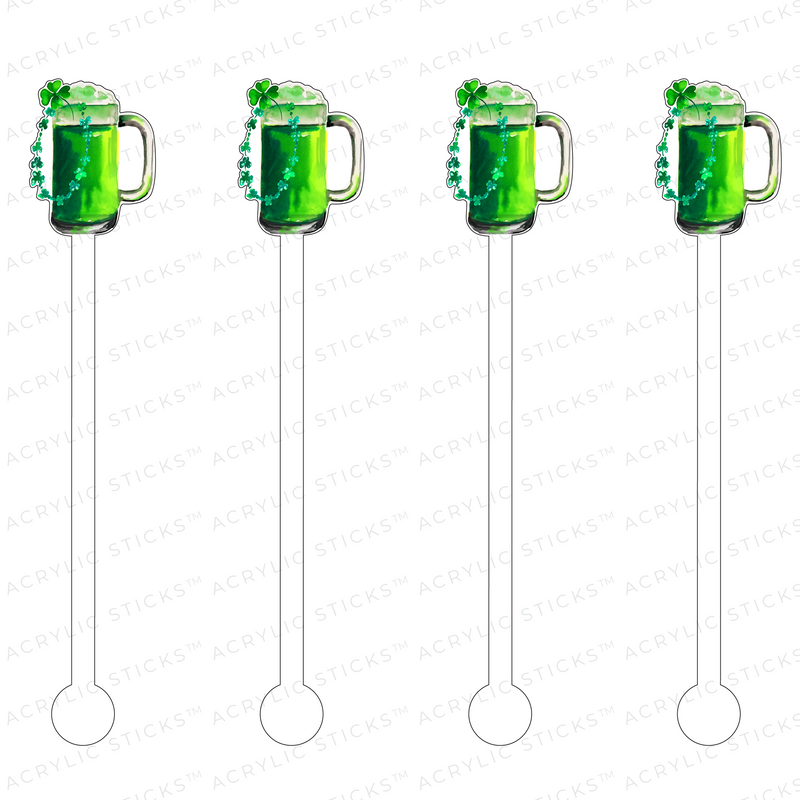 GREEN BEER ACRYLIC STIR STICKS