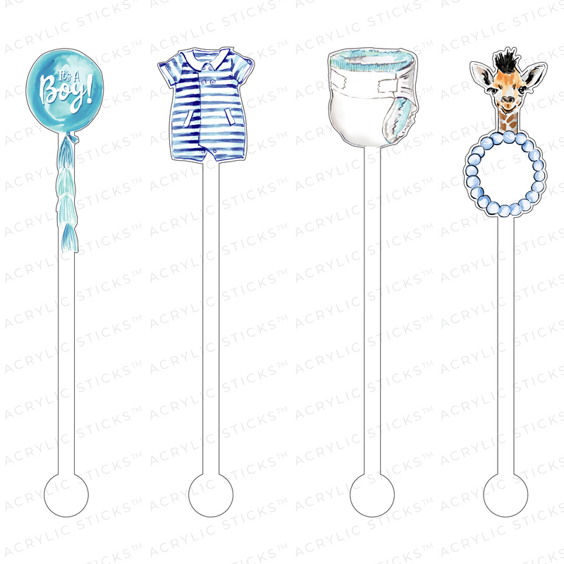 IT'S A BOY ACRYLIC STIR STICKS COMBO