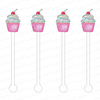 CUTE CUPCAKE ACRYLIC STIR STICKS