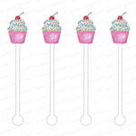 CUTE CUPCAKE ACRYLIC STIR STICKS