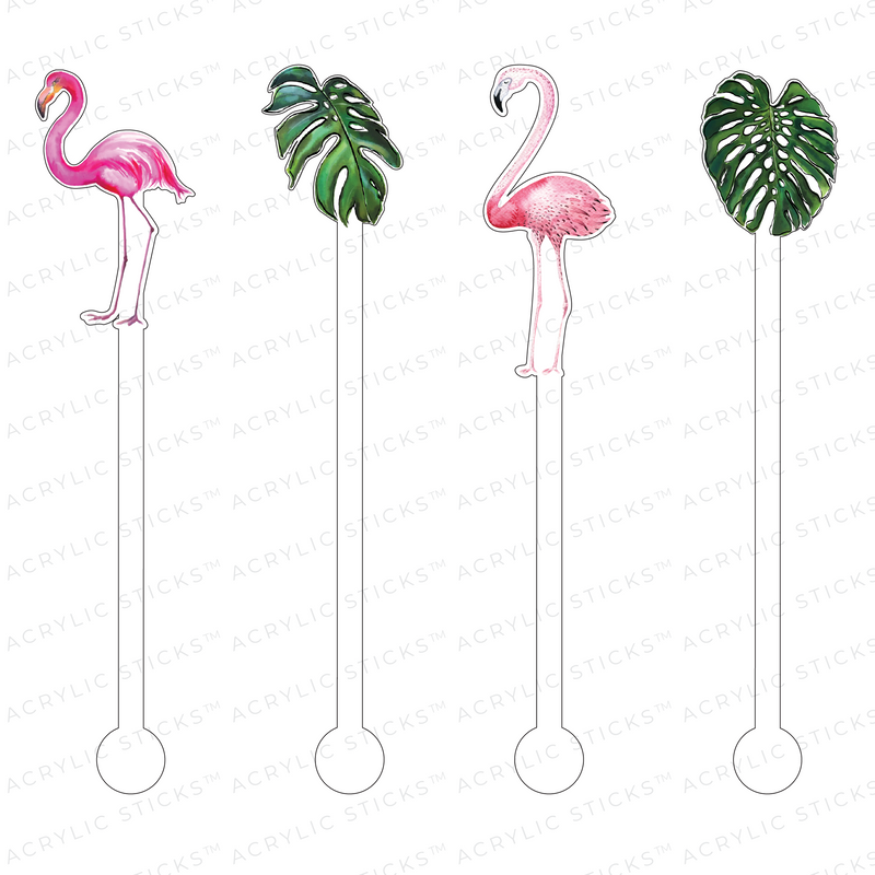 FLAMINGO TROPICS ACRYLIC STIR STICKS COMBO