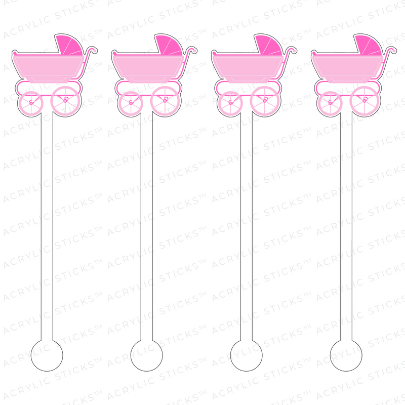 PINK SASSY STROLLER ACRYLIC STIR STICKS