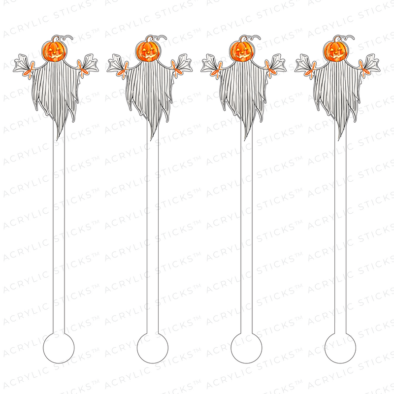 BOO! JACK O' LANTERN GHOST ACRYLIC STIR STICKS