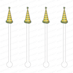 FESTIVE PARTY HATS ACRYLIC STIR STICKS (3 STYLE OPTIONS)