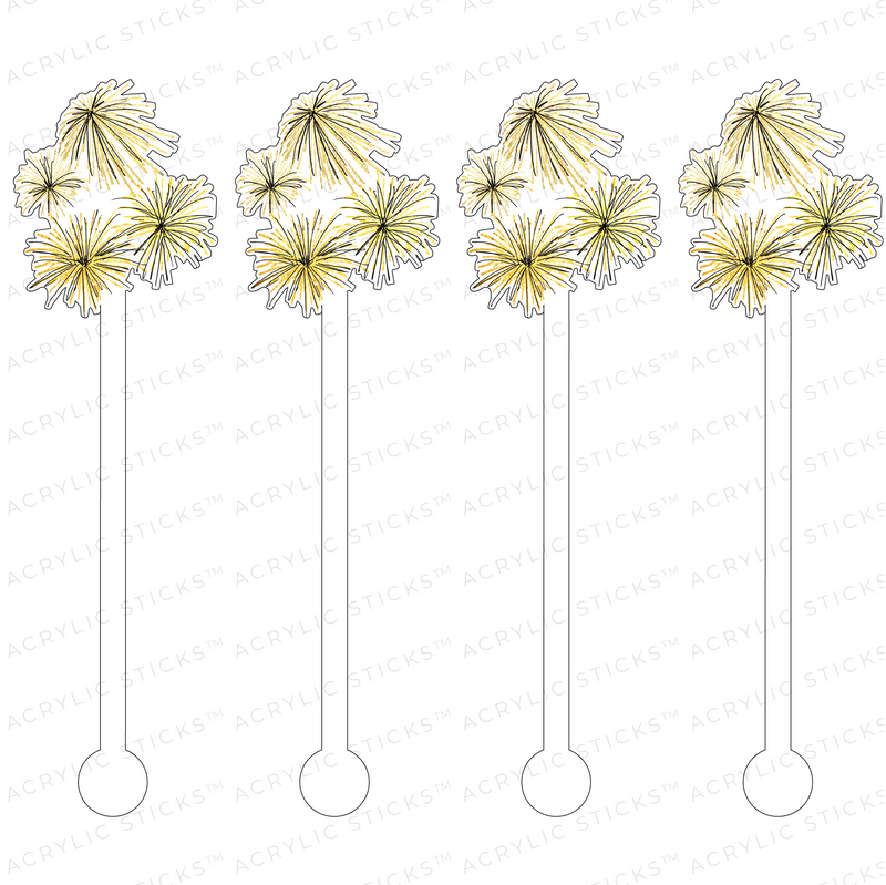 GOLD FIREWORKS ACRYLIC STIR STICKS