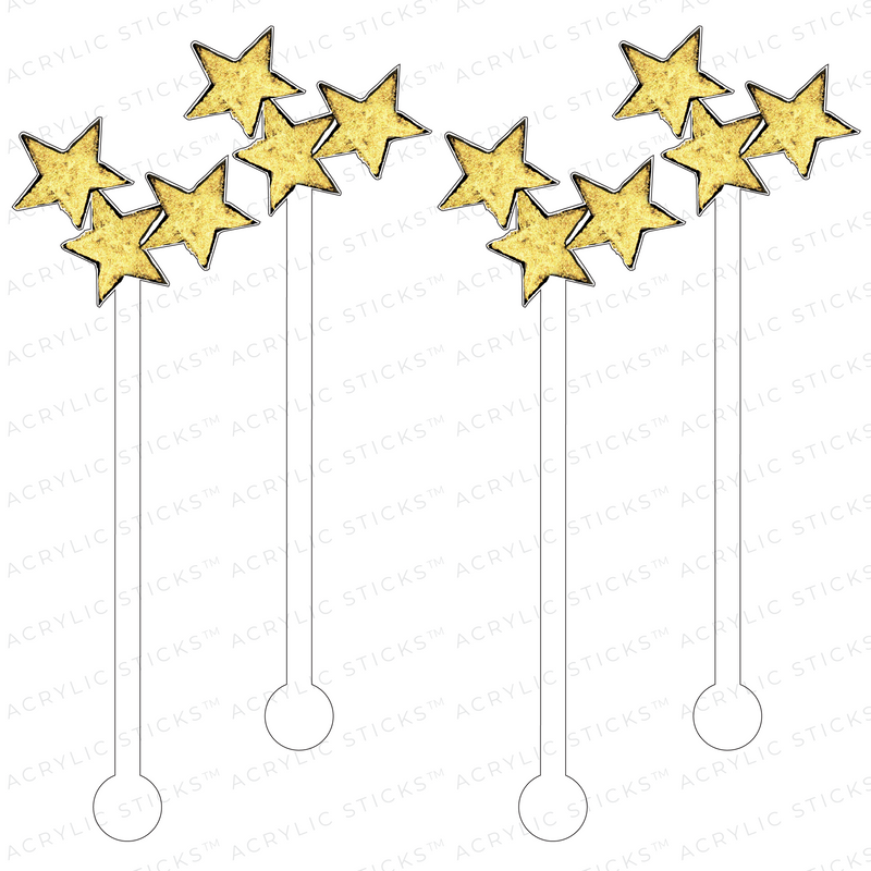 GOLD STARS ACRYLIC STIR STICKS