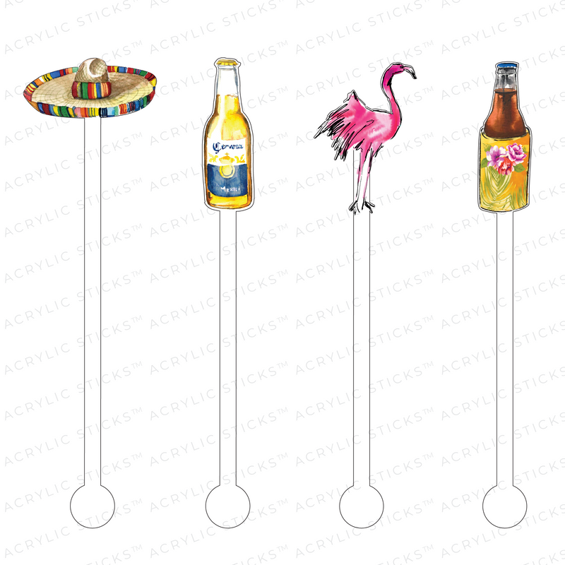 JUST ANOTHER DAY IN PARADISE ACRYLIC STIR STICKS COMBO