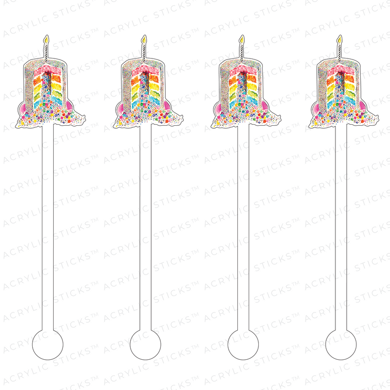 CONFETTI EXPLOSION CAKE ACRYLIC STIR STICKS