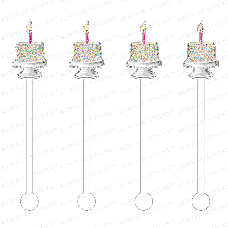 IT'S MY BIRTHDAY CONFETTI CAKE ACRYLIC STIR STICKS