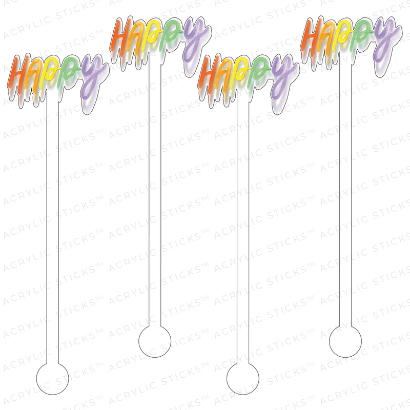 HAPPY ACRYLIC STIR STICKS