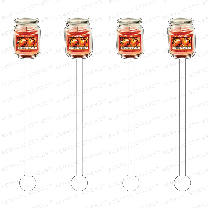 PUMPKIN SPICE CANDLE ACRYLIC STIR STICKS