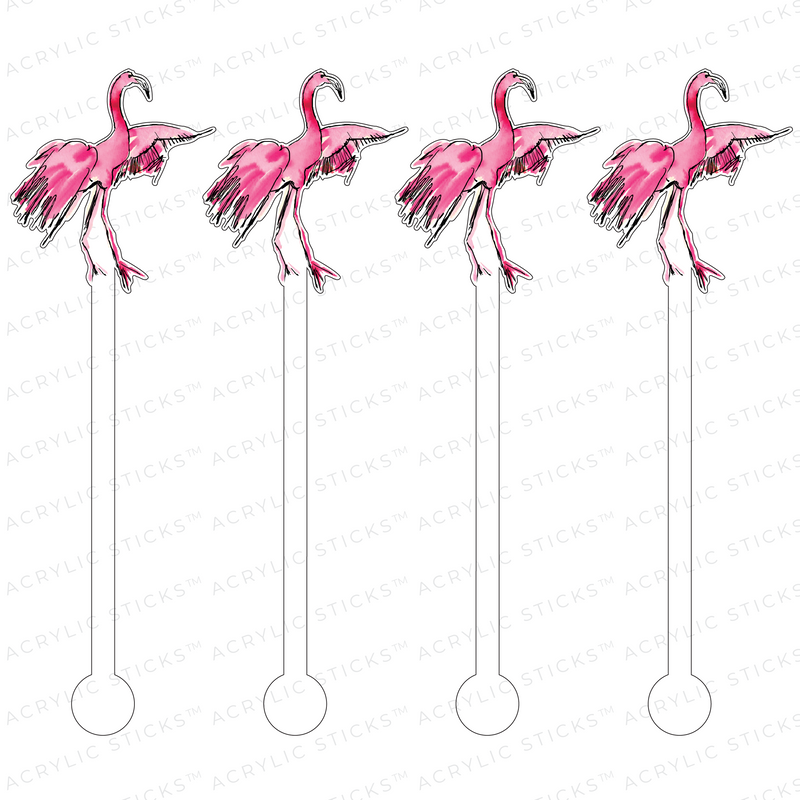 DANCING FLAMINGO ACRYLIC STIR STICKS