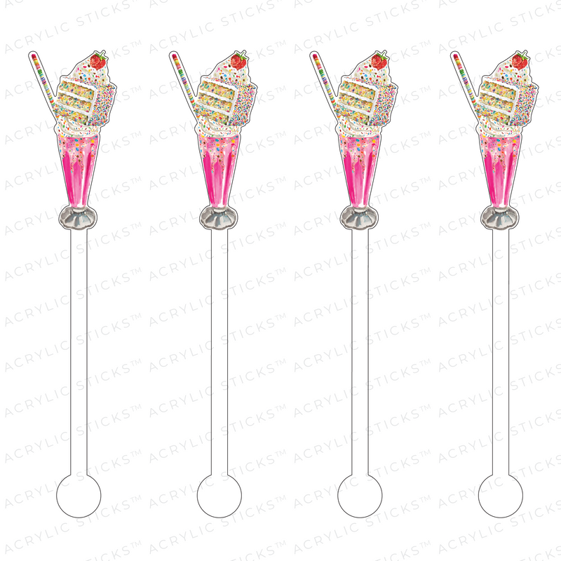 CONFETTI CAKE SHAKE ACRYLIC STIR STICKS