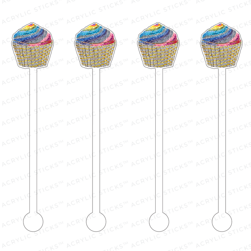 SPARKLE CUPCAKE SIGNATURE STYLE SERIES ACRYLIC STIR STICKS