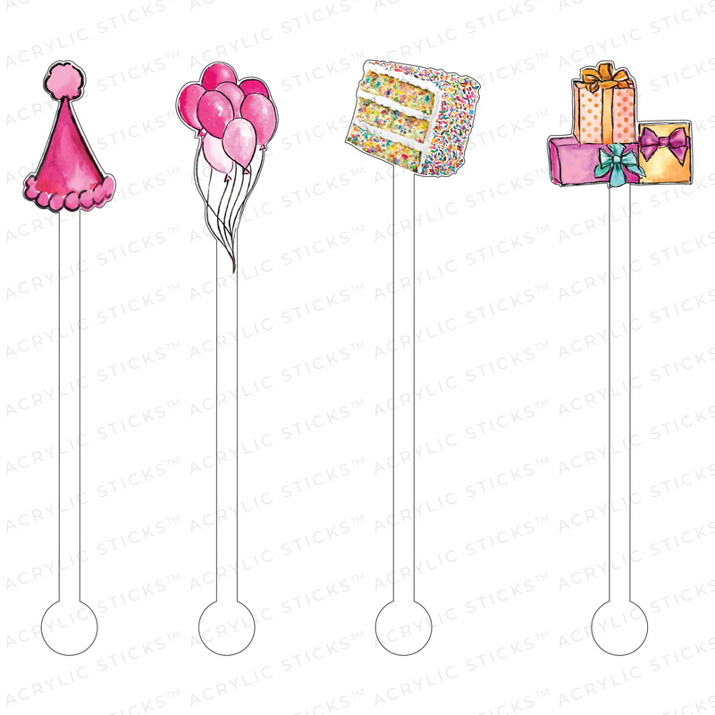 HAPPY BIRTHDAY ACRYLIC STIR STICKS COMBO
